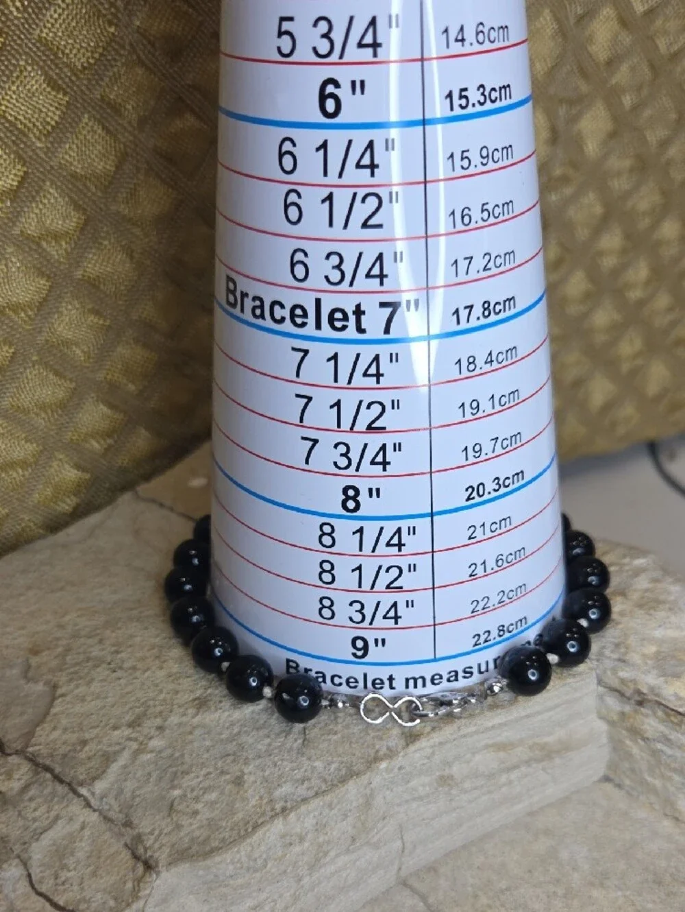 Black Beaded Men's Bracelet - Classic Elegance